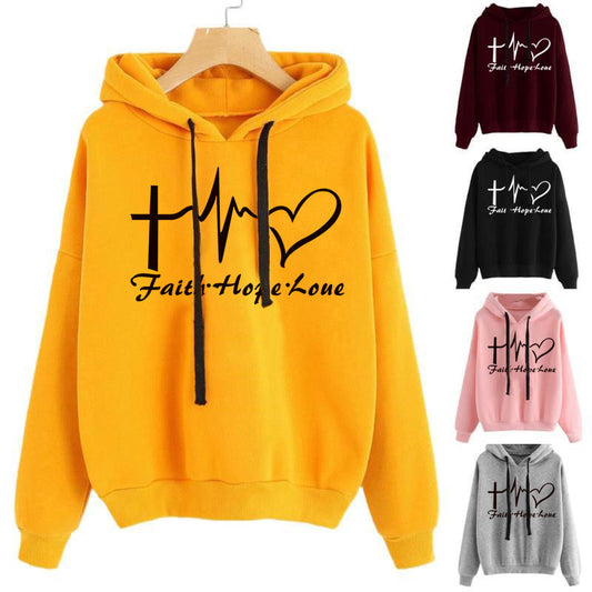 Heart Hoodie Sweatshirt Pullover Tops