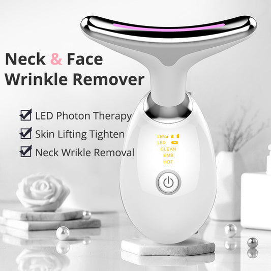 EMS Thermal Neck Lifting and Tighten Massager with LED Photon Therapy for Wrinkle Removal.