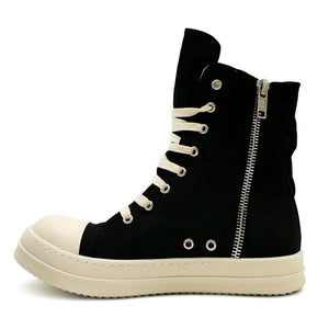 Black High-Top Canvas Sneakers