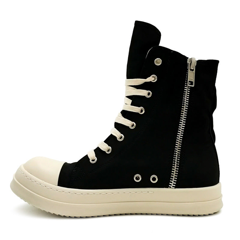 Black High-Top Canvas Sneakers