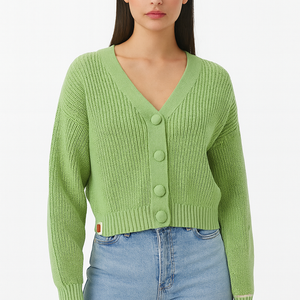 Grass Green Cardigan Sweater