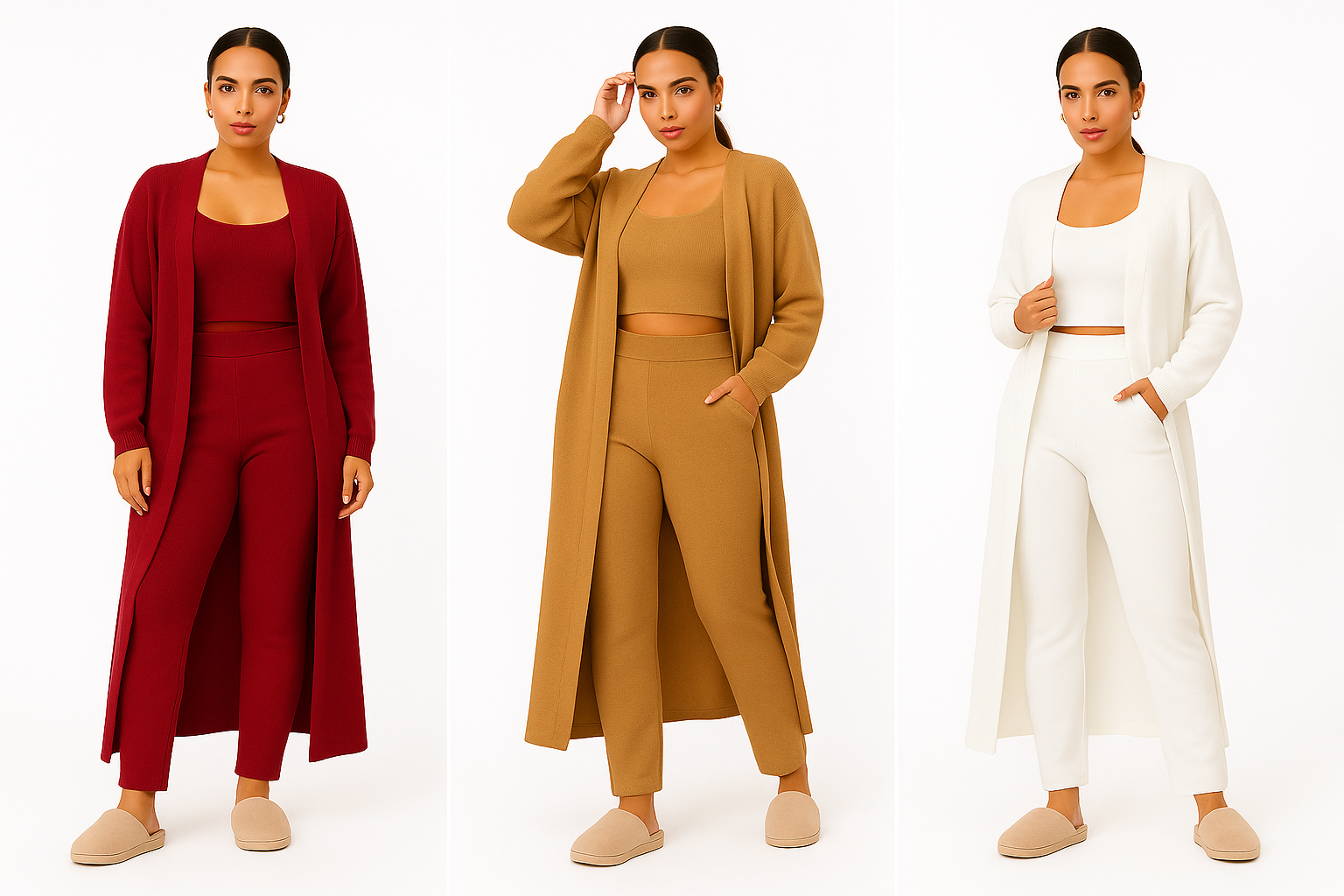 3-Piece Cozy Lounge & Pajama Set – Soft, Stylish, and Relaxed