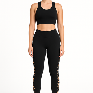 2-Piece Yoga Outfit for Women – High-Waist Leggings & Sports Bra Set