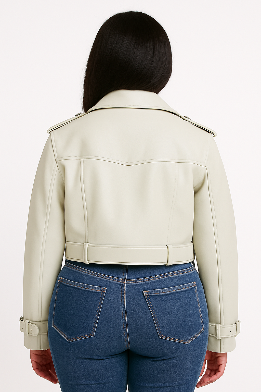 Women's Casual Loose Fit Leather Jacket – Solid Color Faux Leather Coat