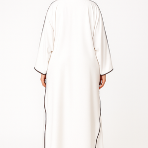 Women's White Patchwork Plus Size Women's Abaya Robe