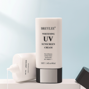 40ML Sunscreen cream tube with whitening UV protection, lightweight and moisturizing formula on white surface