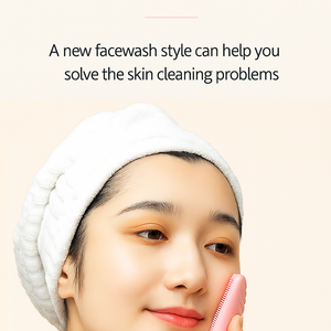 Mini Electric Silicone Face Cleansing Brush with soft, delicate bristles for gentle skin cleansing and exfoliation.