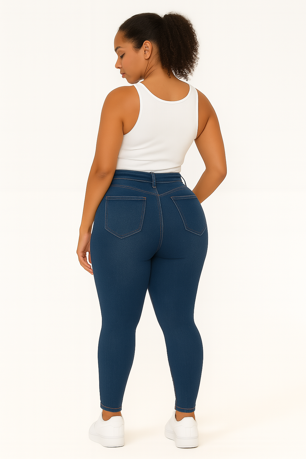 High-Rise Ripped Denim Jeans – Skinny & Thick Fit