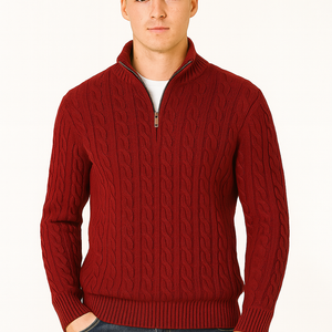 Men’s Loose Zip Knit Sweater