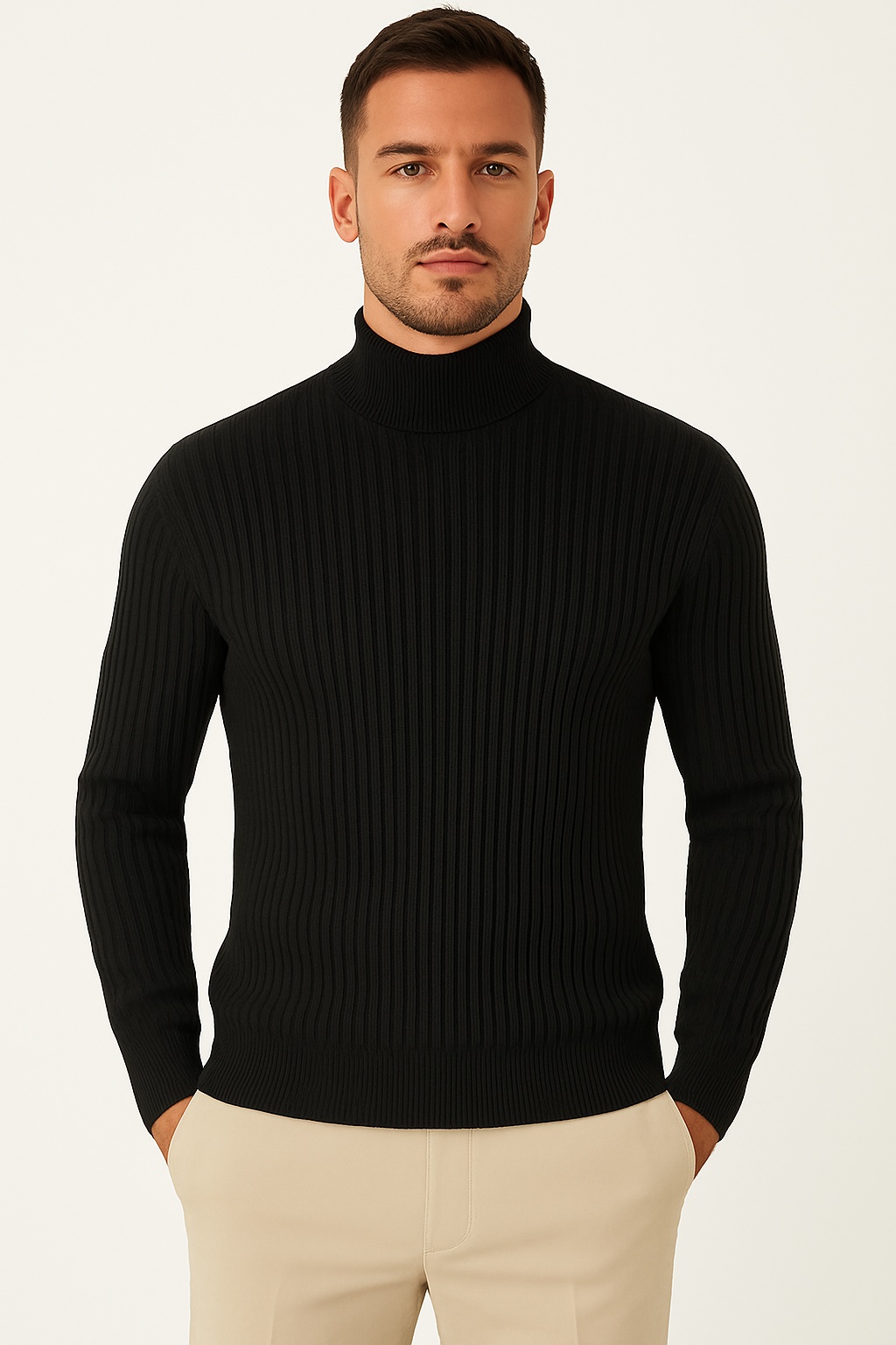 Men’s Casual Knit Bottoming Sweater