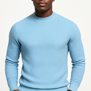 Men’s Cozy Waffle Knit Round Neck Sweater