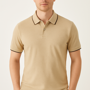 Mercerized Pearl Cotton Lapel Short Sleeve Polo Shirt