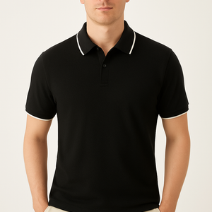 Mercerized Pearl Cotton Lapel Short Sleeve Polo Shirt