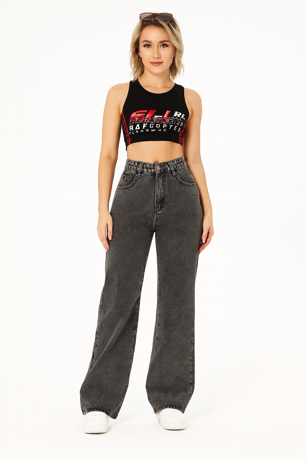 High Waist Straight Loose Casual Jeans