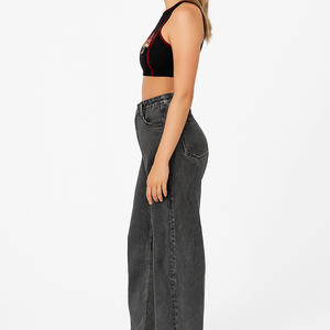 High Waist Straight Loose Casual Jeans