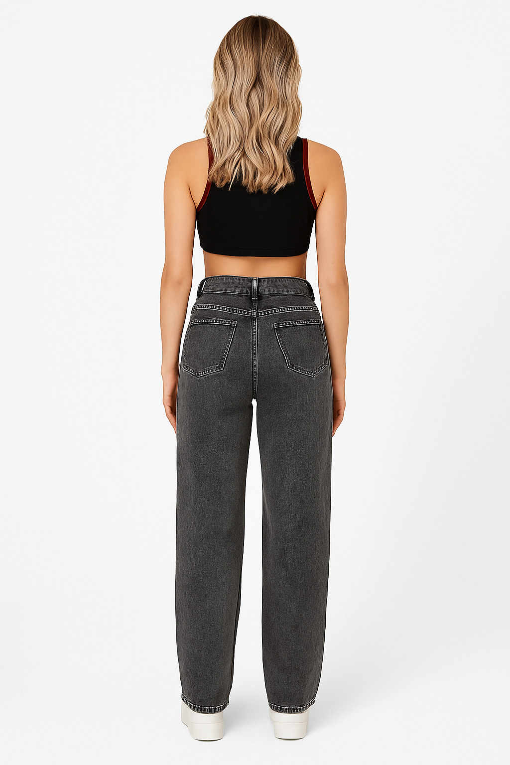 High Waist Straight Loose Casual Jeans