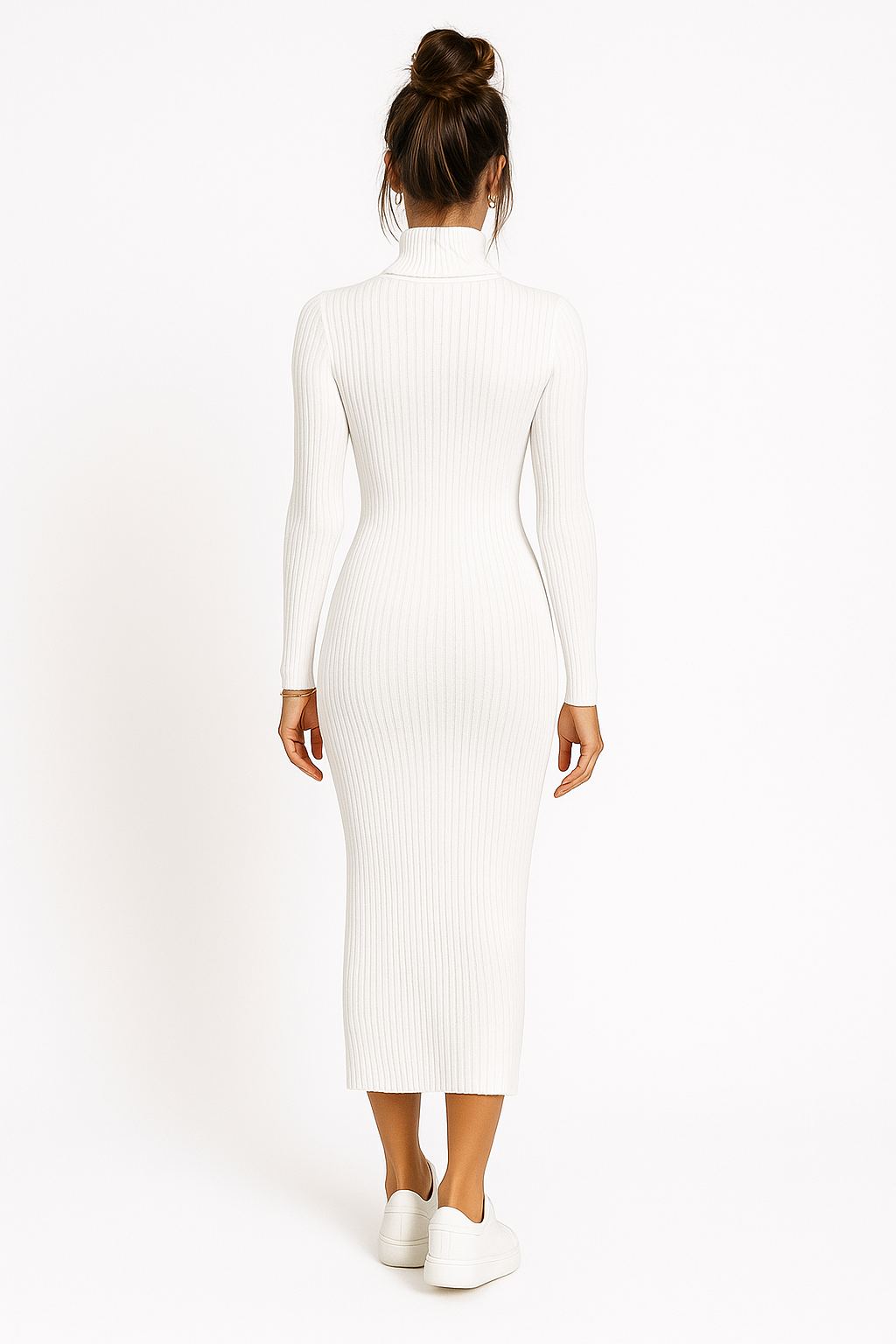 Curve-Hugging Knit Midi Dress