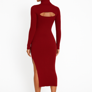 Curve-Hugging Knit Midi Dress