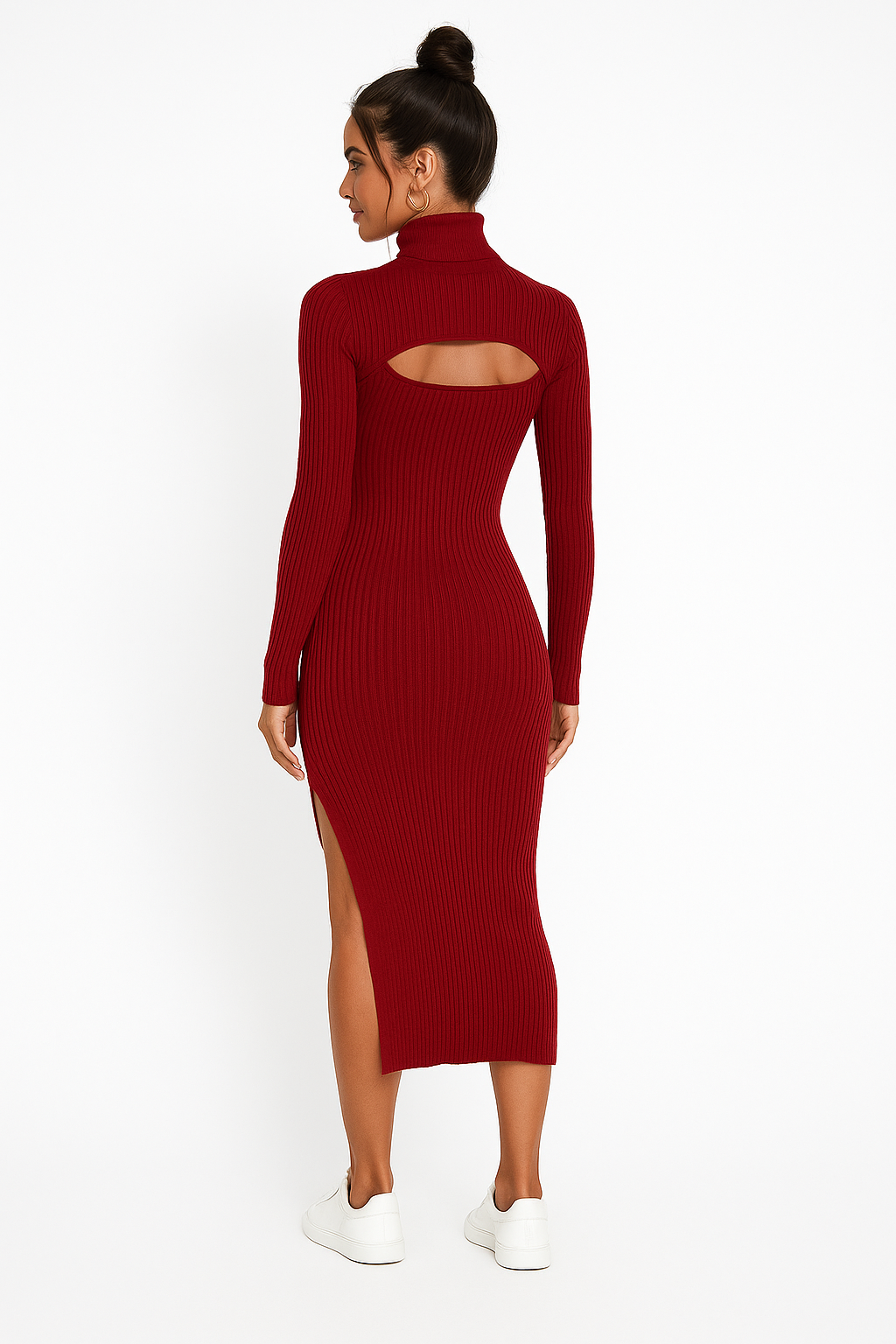 Curve-Hugging Knit Midi Dress