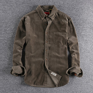 Retro Trendy Sleeve Color Men's Shirt