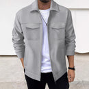 Lapel Zipper Casual Jacket Men's Coat