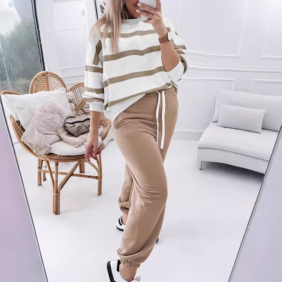 Striped Sports Sweater Suit