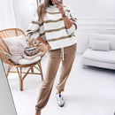Striped Sports Sweater Suit