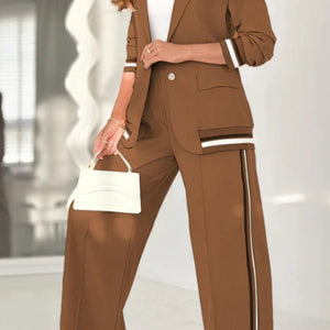 Fashion Rib 2 Pieces Women's Suit