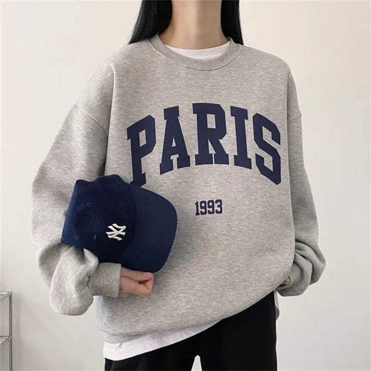 Printed Fleece Letter Sweater