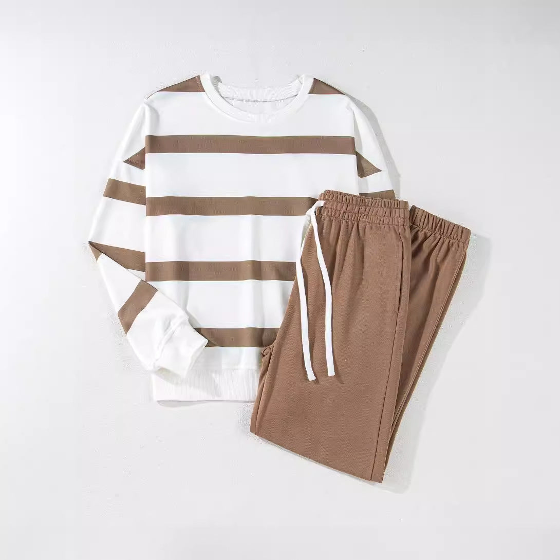 Striped Sports Sweater Suit