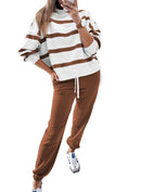 Striped Sports Sweater Suit