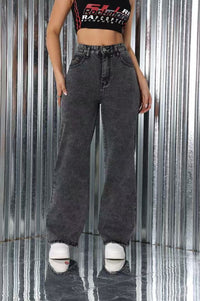 High Waist Straight Loose Casual Jeans