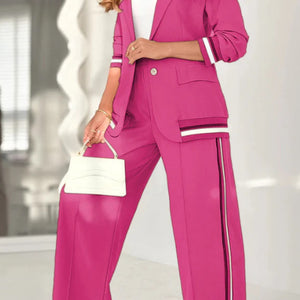 Fashion Rib 2 Pieces Women's Suit