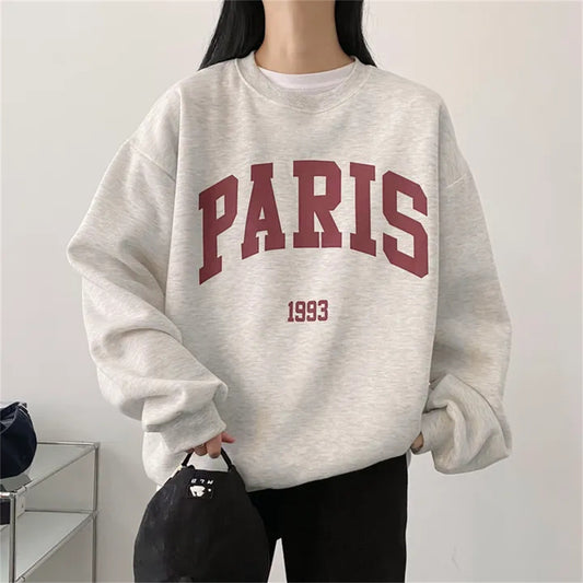 Printed Fleece Letter Sweater