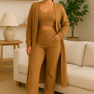 3-Piece Cozy Lounge & Pajama Set – Soft, Stylish, and Relaxed