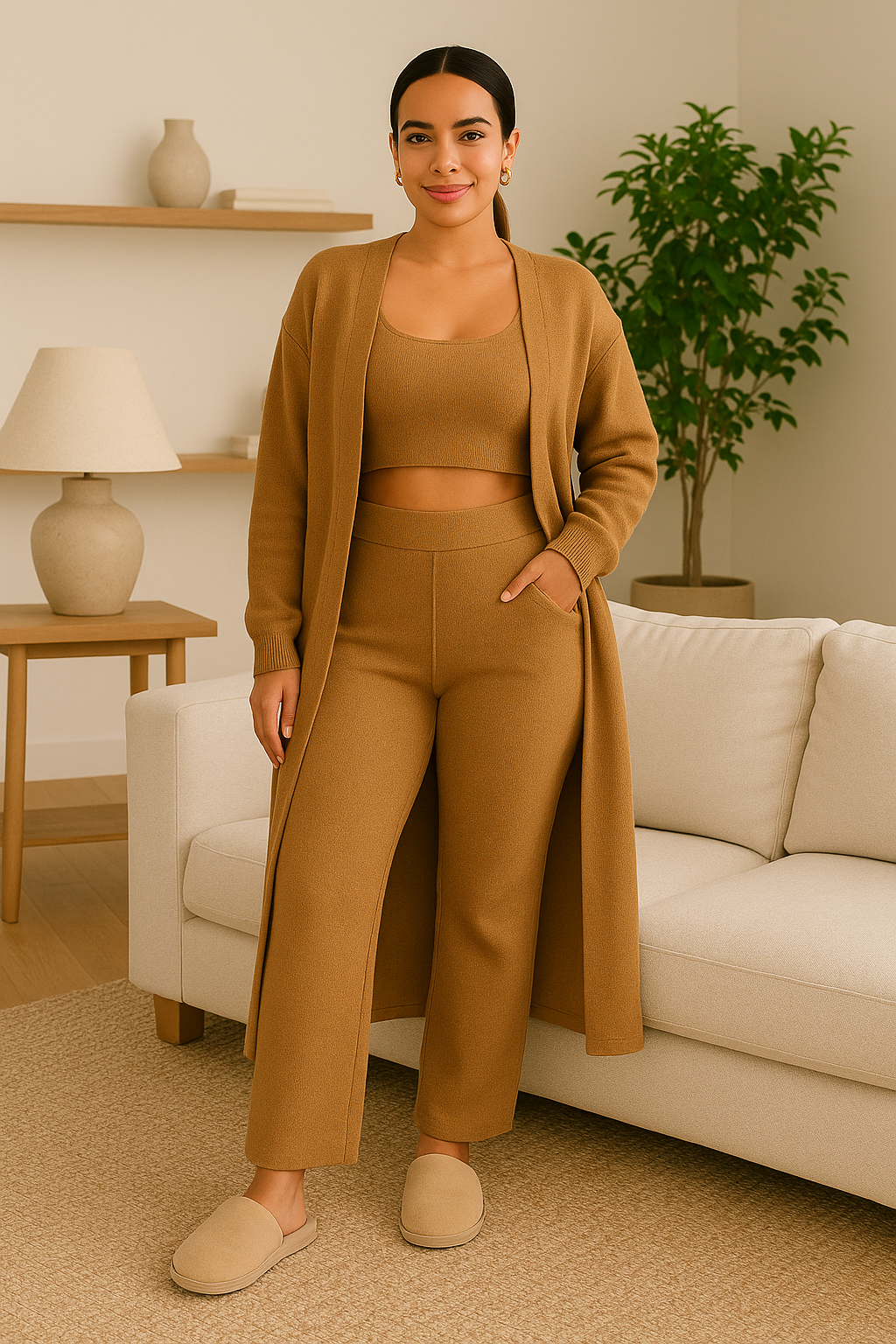 3-Piece Cozy Lounge & Pajama Set – Soft, Stylish, and Relaxed