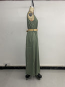 Summer Round-neck Sleeveless Split Dress