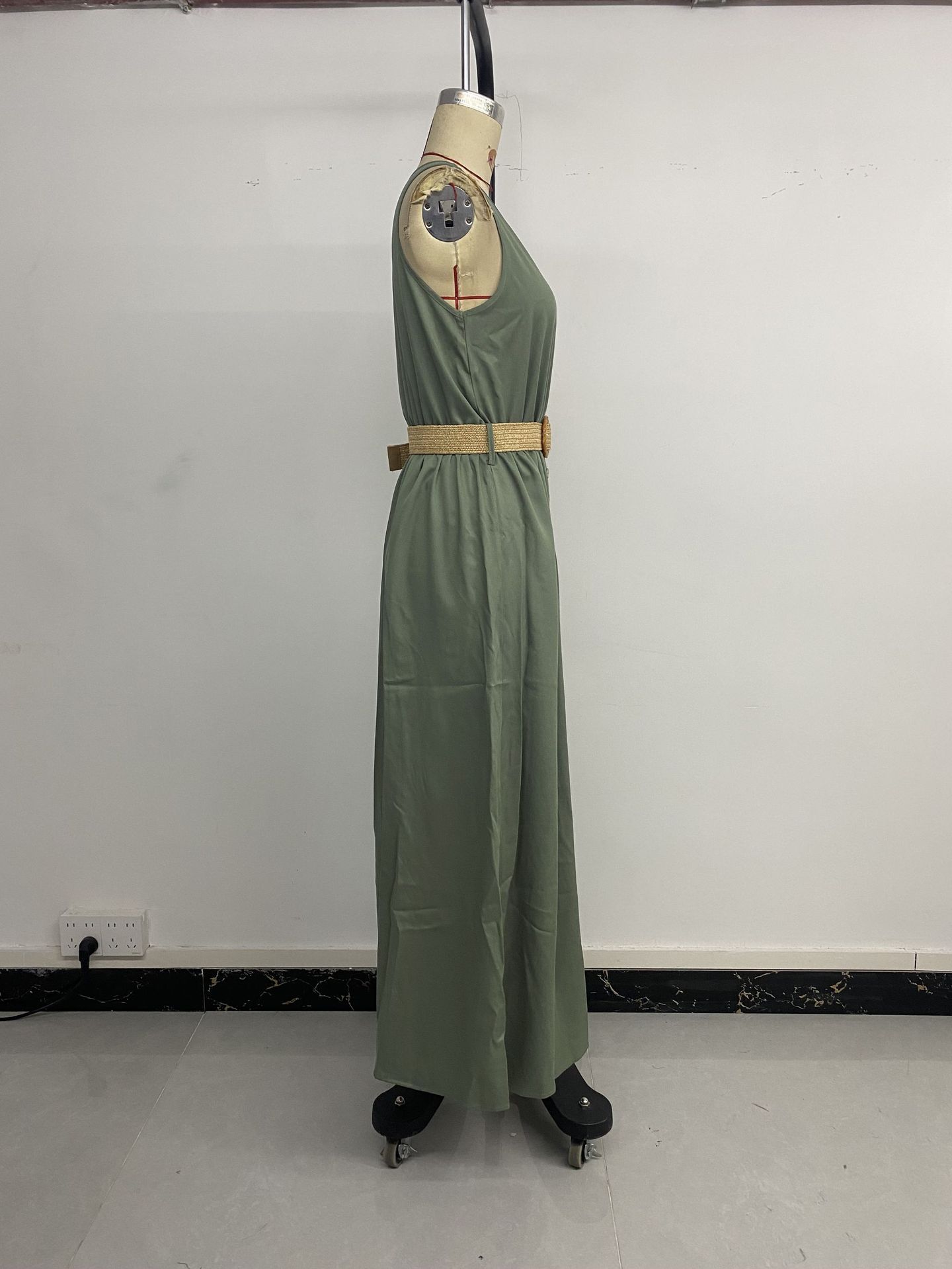 Summer Round-neck Sleeveless Split Dress