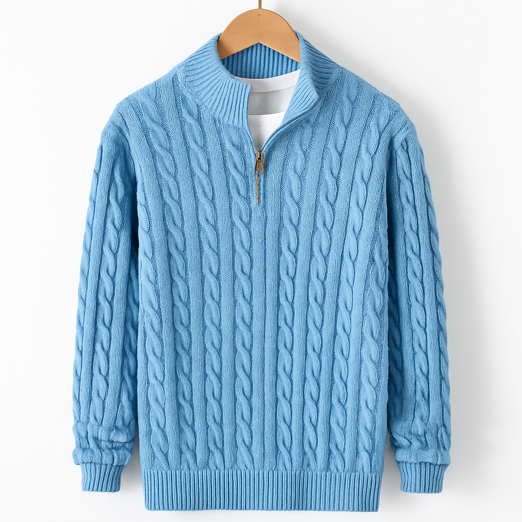 Men’s Loose Zip Knit Sweater