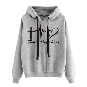 Heart Hoodie Sweatshirt Pullover Tops