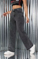 High Waist Straight Loose Casual Jeans