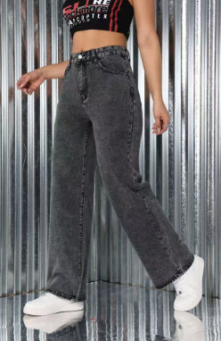 High Waist Straight Loose Casual Jeans