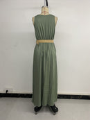 Summer Round-neck Sleeveless Split Dress
