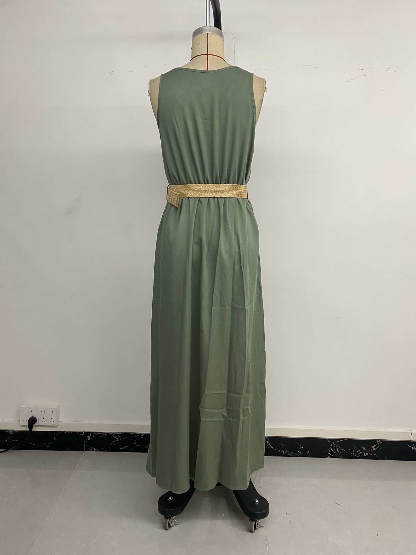 Summer Round-neck Sleeveless Split Dress