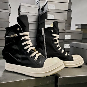 Black High-Top Canvas Sneakers