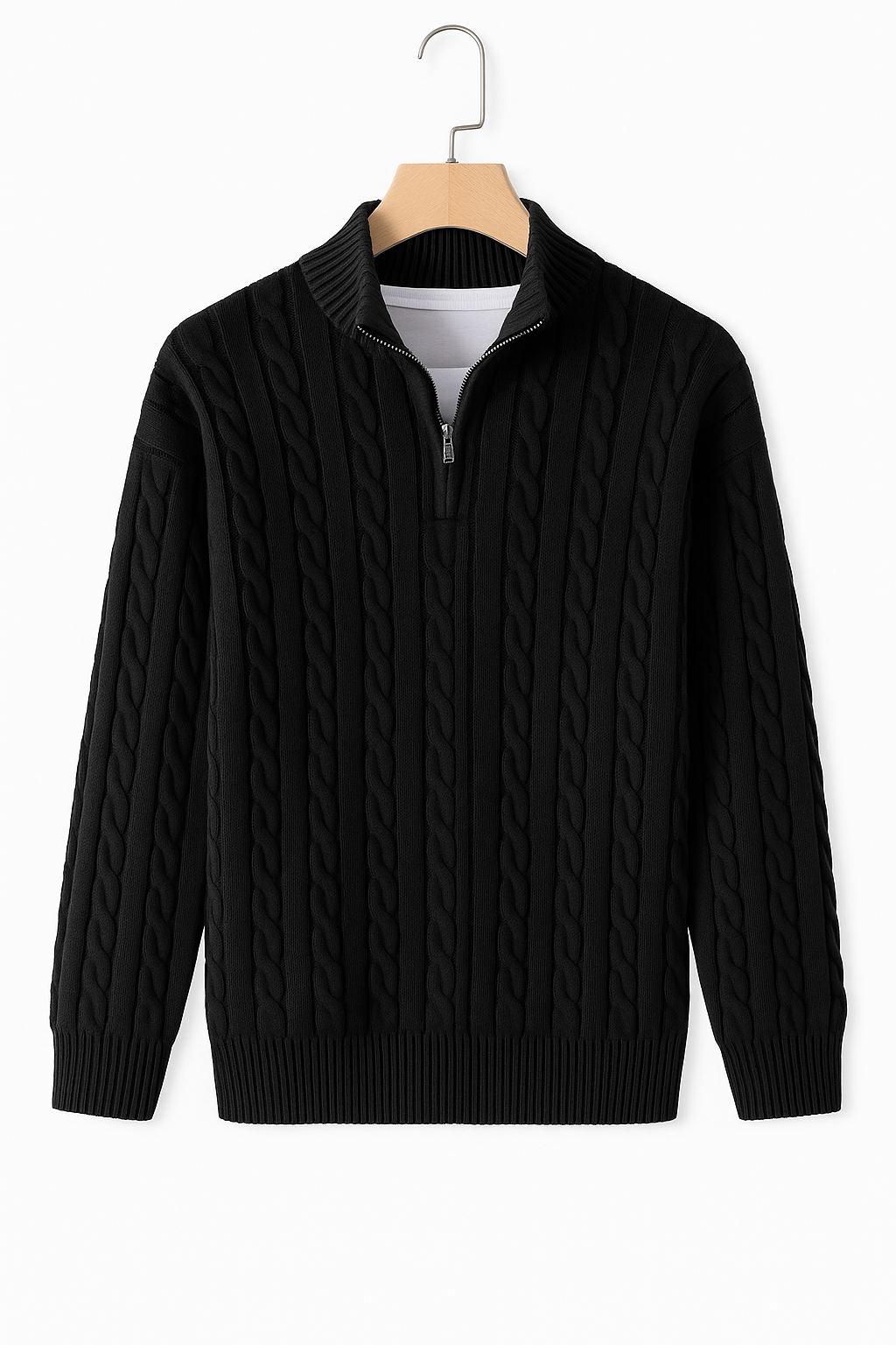 Men’s Loose Zip Knit Sweater