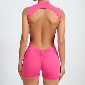 Sleeveless Back Hollow Yoga Jumpsuit Summer