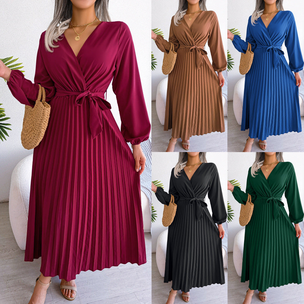 Elegant Pleated Maxi Dress