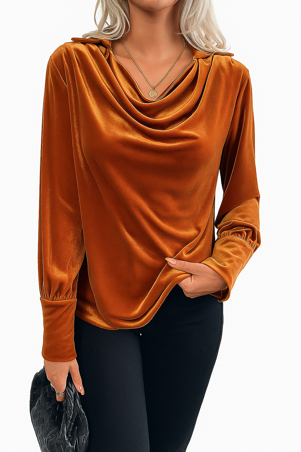 Vintage Velvet Elegant Swing Collar Shirt