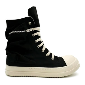 Black High-Top Canvas Sneakers
